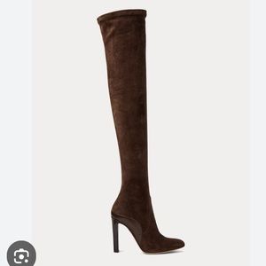 Ralph Lauren Collection Adrien Calf Suede Over the Knee Boot NIB